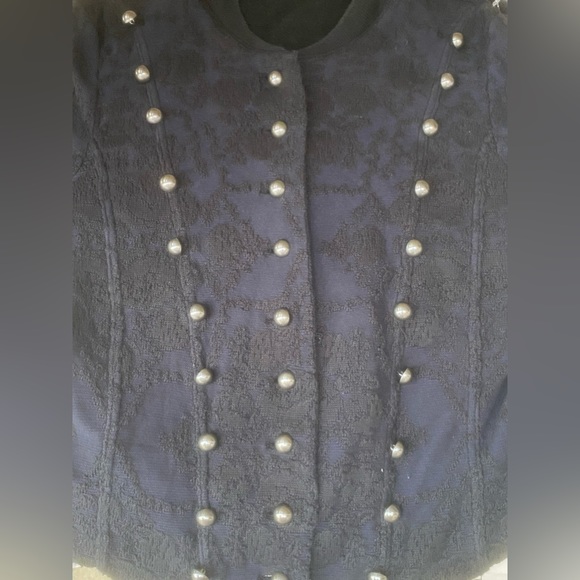 free people military button tapestry woven jacket sz. l - Picture 3 of 15